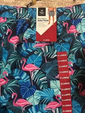 Member's Mark Men's Resort Swim Trunks - Pink Flamingo Print